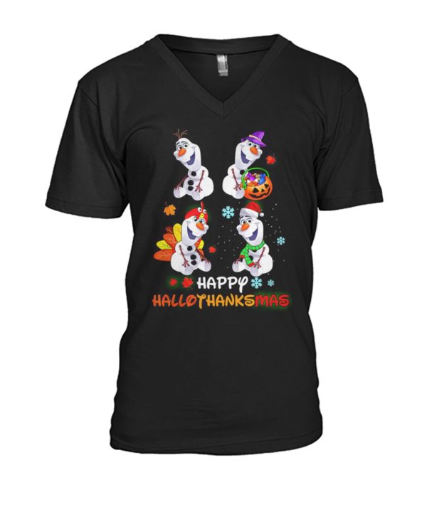 Snowman Olaf Happy Hallothanksmas Halloween Thanksgiving Christmas Shirt