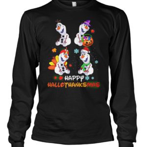 Snowman Olaf Happy Hallothanksmas Halloween Thanksgiving Christmas Shirt image Snowman Olaf Happy Hallothanksmas Halloween Thanksgiving Christmas Shirt