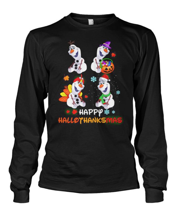 Snowman Olaf Happy Hallothanksmas Halloween Thanksgiving Christmas Shirt