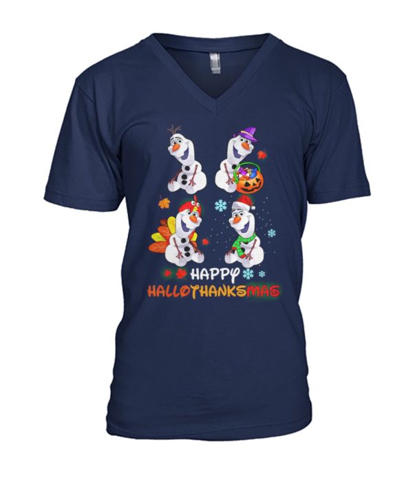 Snowman Olaf Happy Hallothanksmas Halloween Thanksgiving Christmas Shirt
