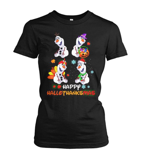 Snowman Olaf Happy Hallothanksmas Halloween Thanksgiving Christmas Shirt
