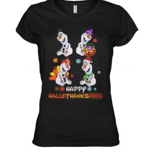 Snowman Olaf Happy Hallothanksmas Halloween Thanksgiving Christmas Shirt image Snowman Olaf Happy Hallothanksmas Halloween Thanksgiving Christmas Shirt