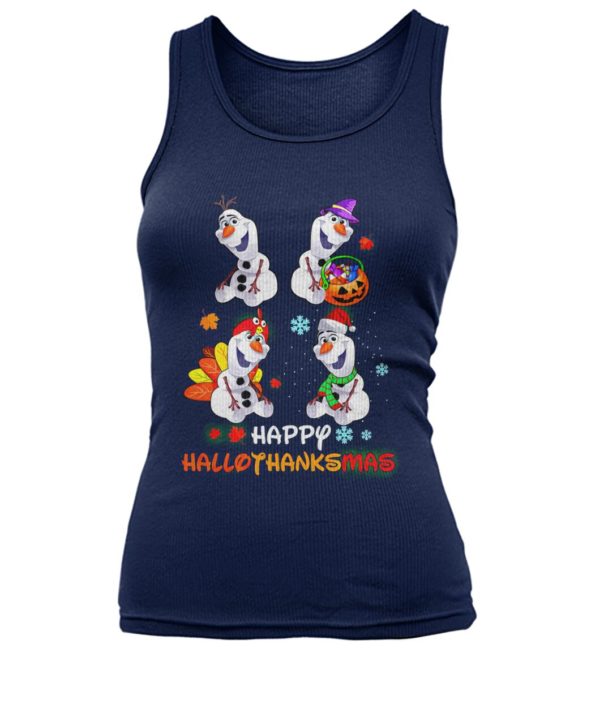 Snowman Olaf Happy Hallothanksmas Halloween Thanksgiving Christmas Shirt
