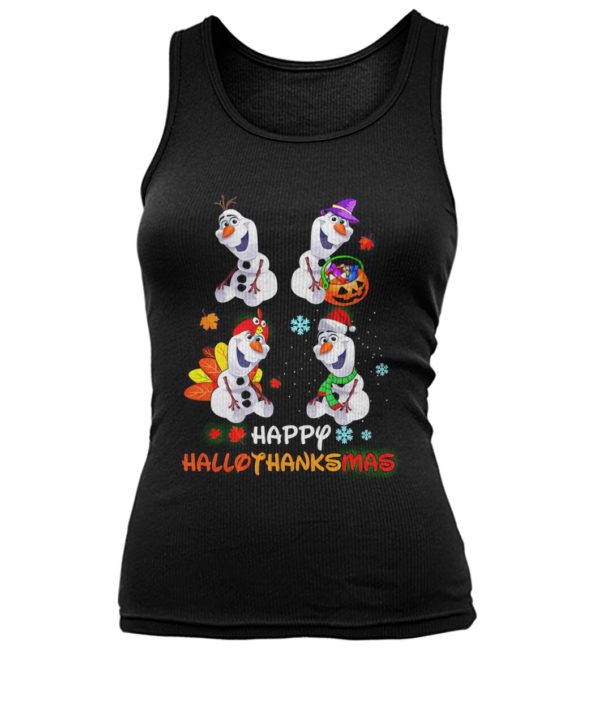 Snowman Olaf Happy Hallothanksmas Halloween Thanksgiving Christmas Shirt