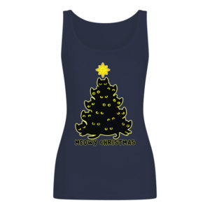Black Cat Christmas Tree Meowy Christmas Shirt