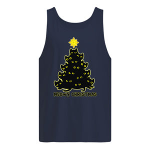Black Cat Christmas Tree Meowy Christmas Shirt