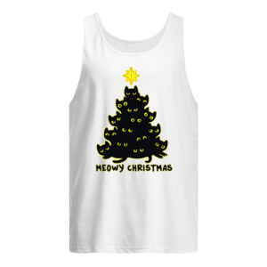 Black Cat Christmas Tree Meowy Christmas Shirt