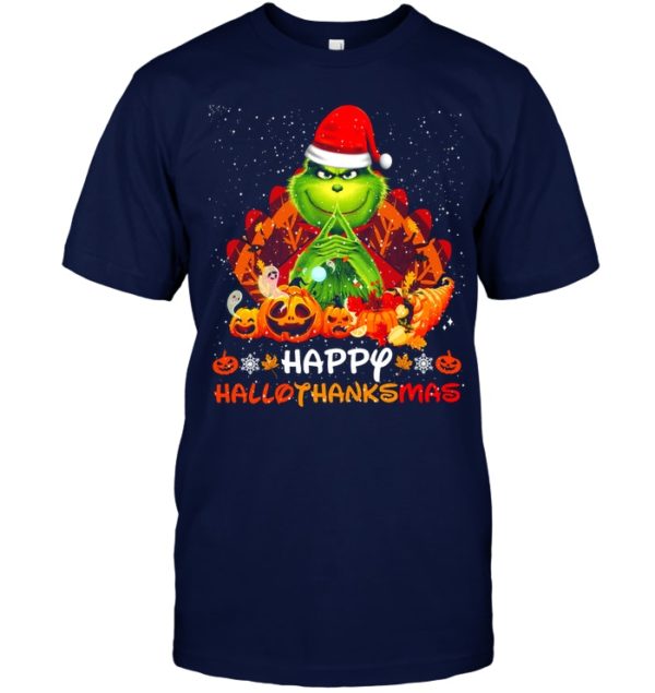 Happy Hallothanksmas Grinch & Thanksgiving Shirt