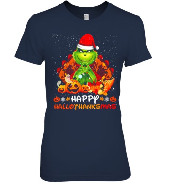 Happy Hallothanksmas Grinch & Thanksgiving Shirt