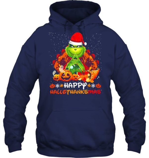 Happy Hallothanksmas Grinch & Thanksgiving Shirt