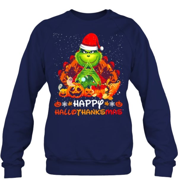 Happy Hallothanksmas Grinch & Thanksgiving Shirt