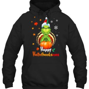 Hppy Hallothanksmas Green Christmas Halloween Thanksgiving Shirt