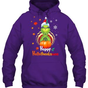 Hppy Hallothanksmas Green Christmas Halloween Thanksgiving Shirt