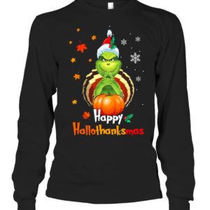 Hppy Hallothanksmas Green Christmas Halloween Thanksgiving Shirt
