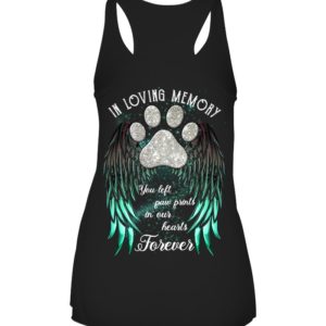In Loving Memory,Dog's Name You Left Paw Prints In Our Hearts Forever Shirt.