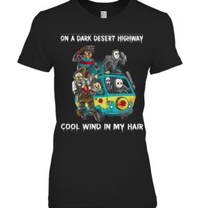 Jason Freddy On A Dark Desert Highway, Cool Wind In My Hair Halloween Shirt image Jason Freddy On A Dark Desert Highway, Cool Wind In My Hair Halloween Shirt