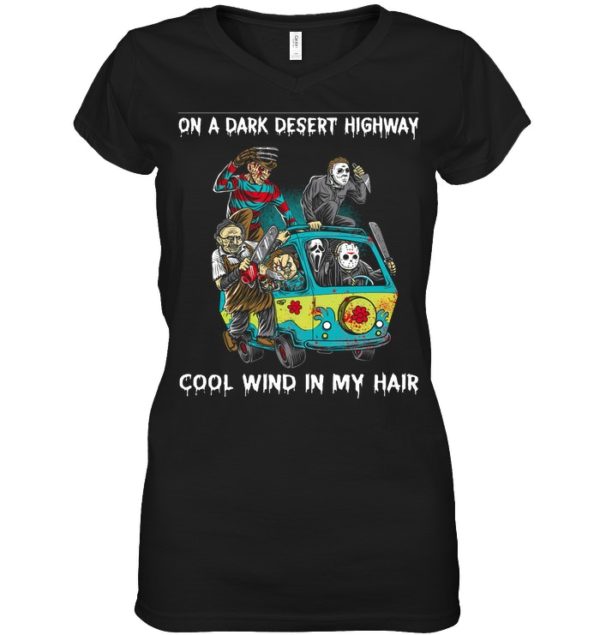 Jason Freddy On A Dark Desert Highway, Cool Wind In My Hair Halloween Shirt