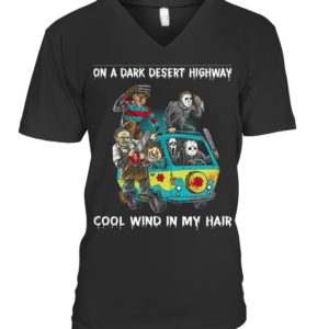 Jason Freddy On A Dark Desert Highway, Cool Wind In My Hair Halloween Shirt image Jason Freddy On A Dark Desert Highway, Cool Wind In My Hair Halloween Shirt