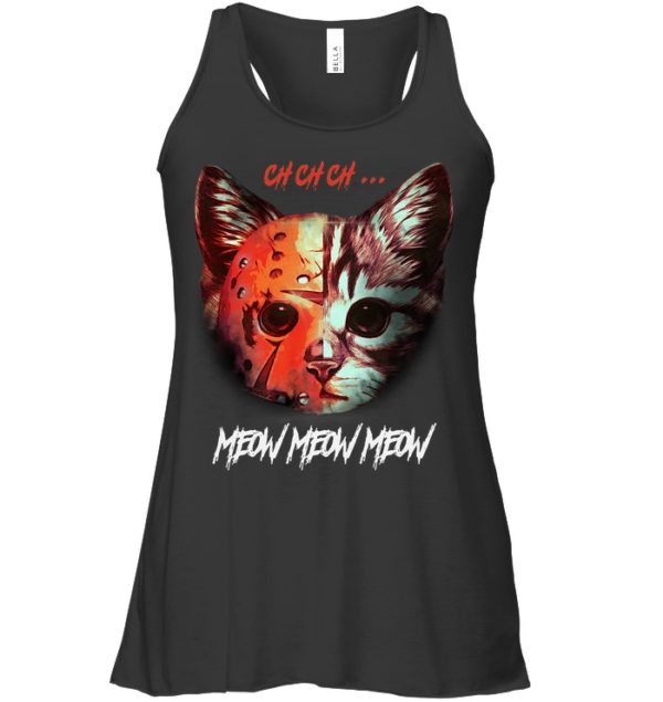 Meow Meow Meow Funny Halloween Cat Shirt.