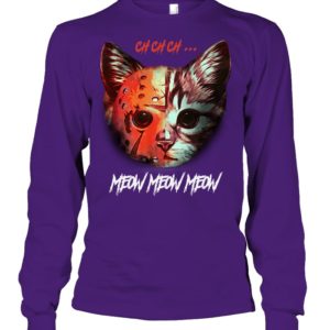 Meow Meow Meow Funny Halloween Cat Shirt.