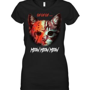 Meow Meow Meow Funny Halloween Cat Shirt.