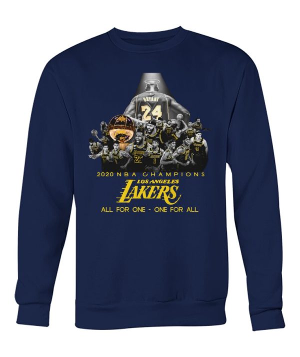 2020 NBA Champions Los Angeles Lakers All For One One For All Shirt.