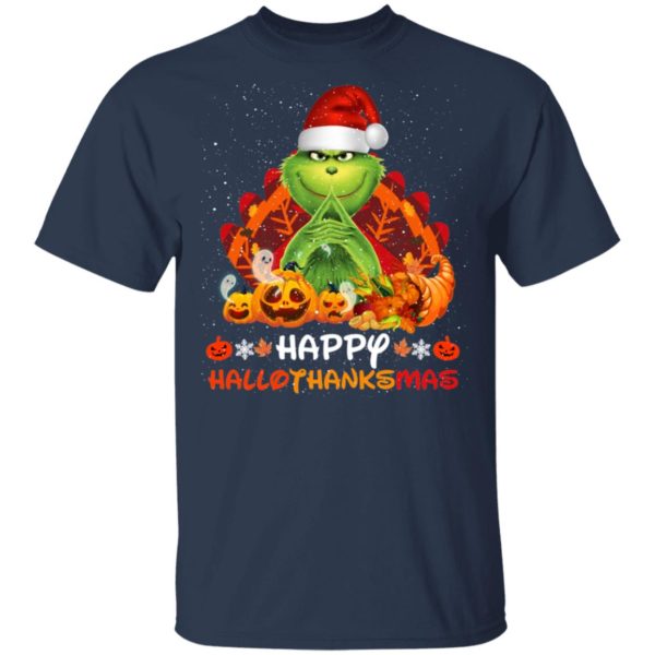 Happy Hallothanksmas Grinch & Thanksgiving Shirt