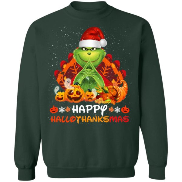 Happy Hallothanksmas Grinch & Thanksgiving Shirt