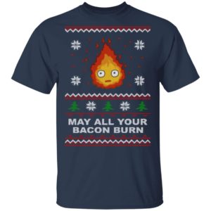 Studio Ghibli Calcifer May All Your Bacon Burn How's Moving Castle Ugly Christmas Shirt image Studio Ghibli Calcifer May All Your Bacon Burn How's Moving Castle Ugly Christmas Shirt