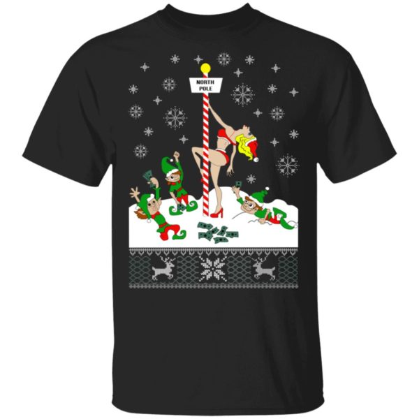 Stripper Pole Ugly Christmas Shirt