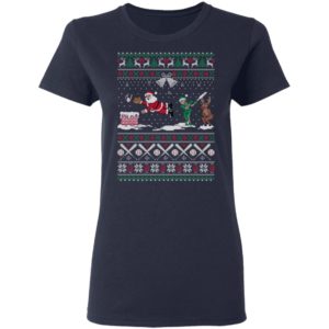 Santa Playing Baseball Funny Ugly Christmas Shirt