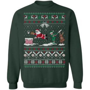 Santa Playing Baseball Funny Ugly Christmas Shirt