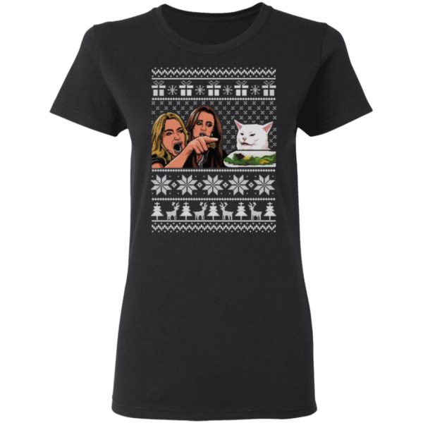 Woman Yelling At A Cat Christmas Shirt