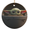 Baby Yoda Ceramic Circle Ornament for Christmas