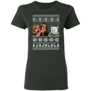 Woman Yelling At A Cat Christmas Shirt