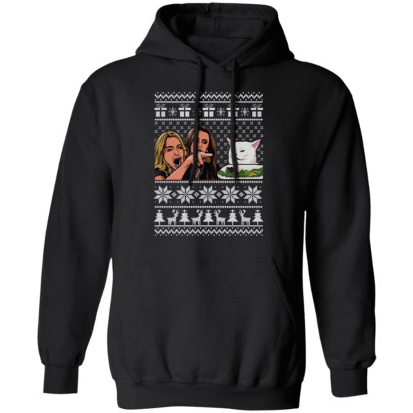 Woman Yelling At A Cat Christmas Shirt