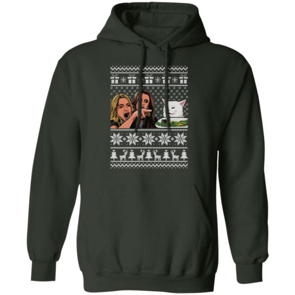 Woman Yelling At A Cat Christmas Shirt