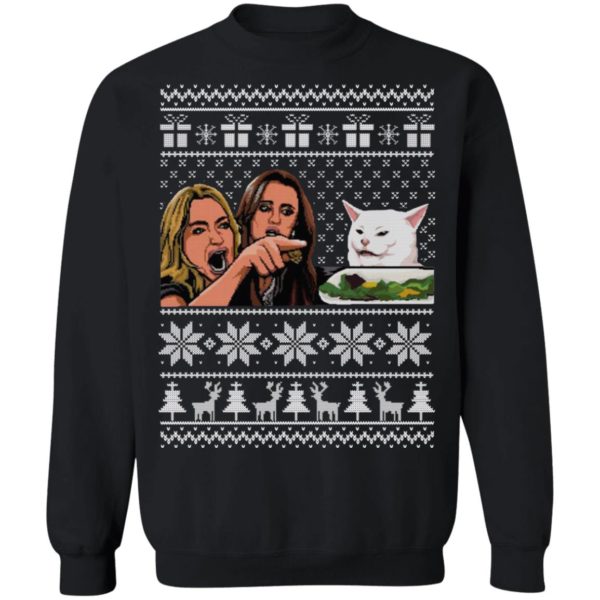 Woman Yelling At A Cat Christmas Shirt