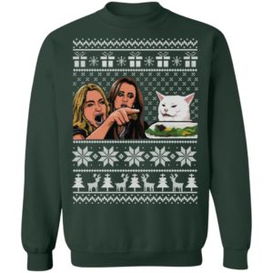 Woman Yelling At A Cat Christmas Shirt