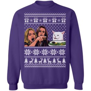Woman Yelling At A Cat Christmas Shirt