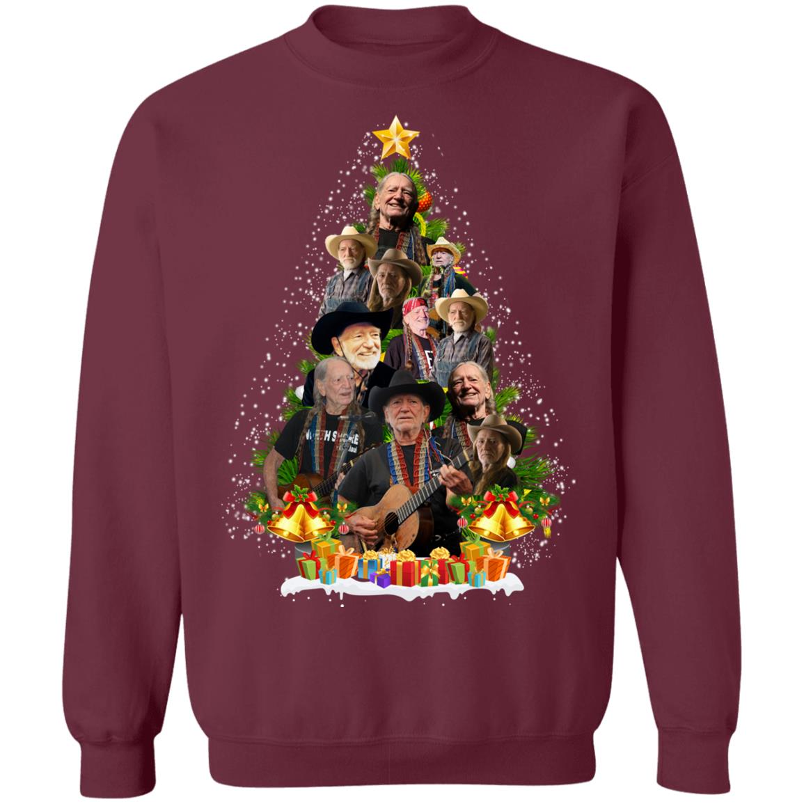 Willie Nelson Christmas Tree Shirt image Willie Nelson Christmas Tree Shirt