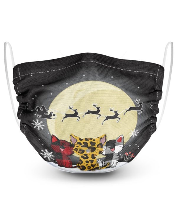 Merry Christmas Cats Face Mask