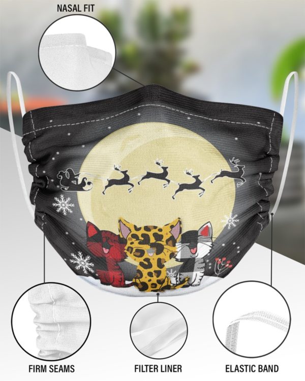 Merry Christmas Cats Face Mask