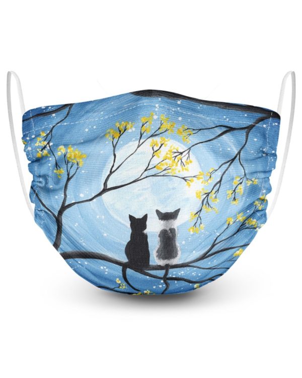 Cats Full Moon Face Mask
