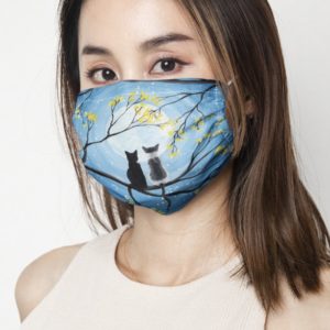 Cats Full Moon Face Mask