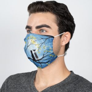 Cats Full Moon Face Mask