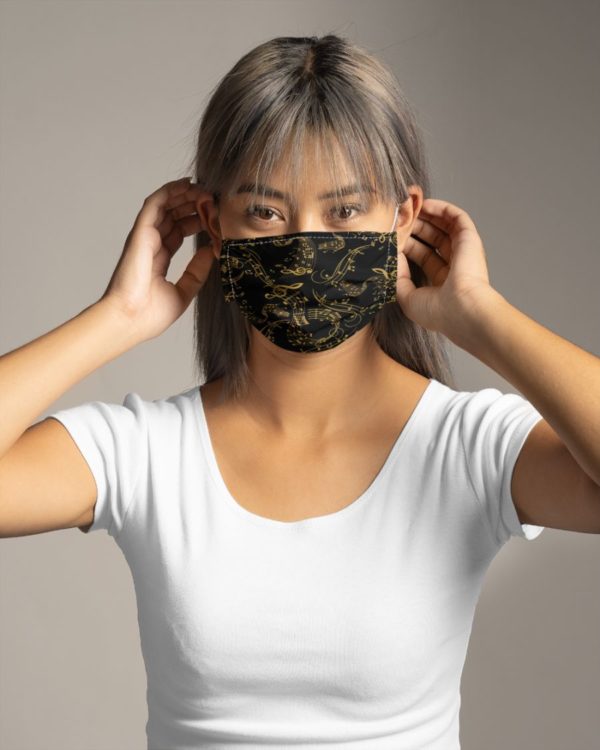 Gold Music Face Mask