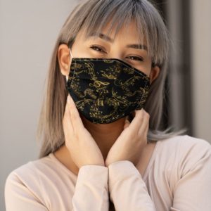 Gold Music Face Mask