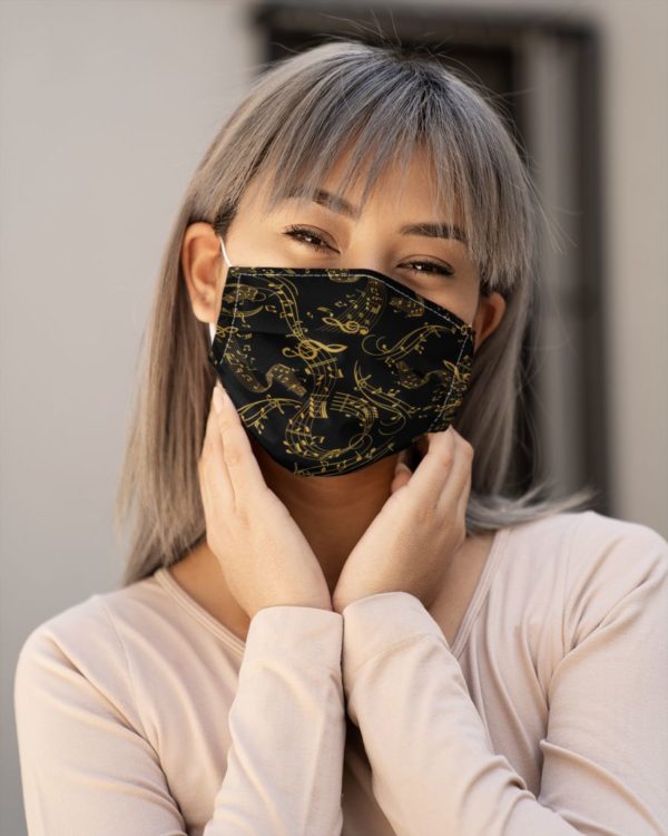 Gold Music Face Mask