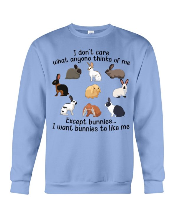 I Don't Care What Anymore Thinks Of Me Except Bunnies To Like Me Shirt